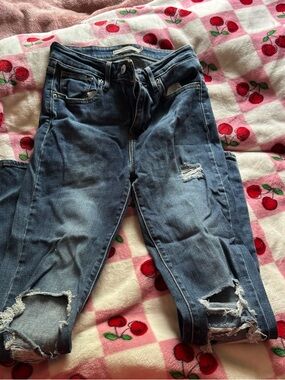 Levi's Ripped Blue Ankle Jeans